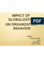 Impact of Globalization On Organization Behavior: Waseem Ahmed Iman Annushree Mohd Yaseen