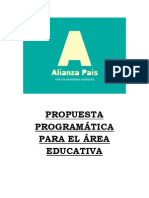 Propuesta Programática para El Área Educativa de Alianza País