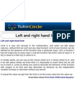 Left and Right Hand Limit