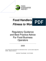 Food Handlers:: Fitness To Work