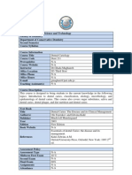 Cariology Syllabus 2011-2012