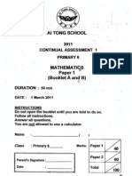 2011 P6 Math CA1 AiTong