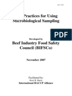 Best Practices For Using Microbiological Sampling: November 2007