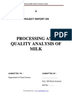 Processing and Quality Analysis of Milk