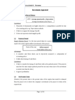 F M S Investment Appraisal: Inancial Anagement