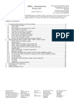 GSM + Accessories Price List: Table of Content