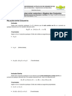 Relações Entre Conjuntos e Álgebra Dos Conjuntos