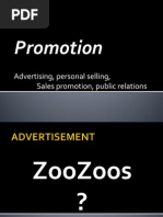 Promotion: Advertising, Personal Selling, Sales Promotion, Public Relations