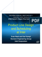 Product Line and Scheduling at Intel - Kempf - Wagner Presentation