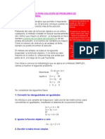 El Metodo Simplex para Solución de Problemas de Programación Lineal