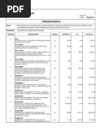 Presupuesto Tanque