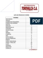 Lista de Precios Viveres