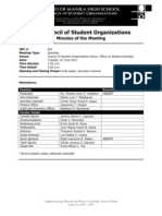 13 Council of Student Organizations: Minutes of The Meeting