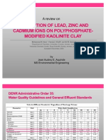 Adsorption of Lead, Zinc and Cadmium Ions