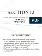 Section 13: Teachig Writing