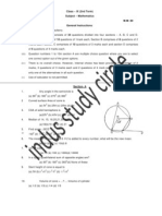 Class - IX (2nd Term) Subject - Mathematics Time: 3 Hours General Instructions