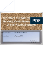 The Effect of Problem Solving Technique On Speaking Ability of SMP Negri 10 Kendari