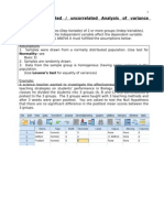 One-Way Unrelated / Uncorrelated Analysis of Variance (Anova)