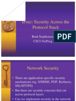 Ipsec: Security Across The Protocol Stack: Brad Stephenson Csci Netprog