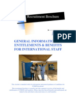 Recruitment Brochure: General Information On Entitlements & Benefits For International Staff