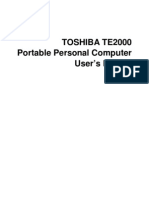 Toshiba Te2000 Portable Personal Computer User's Manual