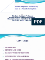 Application of Six-Sigma For Productivity Improvement in A Manufacturing Unit