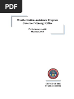 Weatherization Assistance Program Governor's Energy Office: Performance Audit October 2010