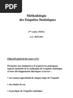 Méthodologie Des Enquetes Statistiques, Mme BAKKAS, 2010-2011