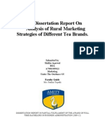 A Dissertation Report On Analysis of Rural Marketing Strategies of Different Tea Brands