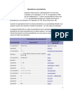 Operadores y Procedencia