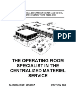 US Army Medical Course MD0937-200 - The Operating Room Specialist in The Centralized Materiel Service