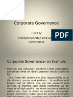 Corporate Governance: Unit Iv Entrepreneurship and Good Governance