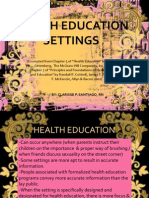 FINAL Health Education Settings