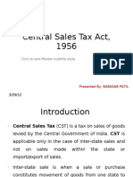 Central Sales Tax 1956 PPT at Bec Doms Bagalkot Mba