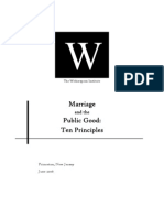 Marriage Public Good: Ten Principles: and The