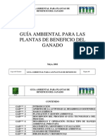 Guia Ambiental para Las Plantas de Benficio Del Ganado