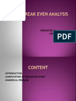 Break Even Analysis