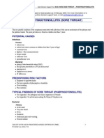 Pediatric Pharyngotonsillitis Sore Throat