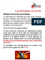 La Pression Psychologique Au Travail