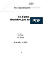 Six Sigma Breakthroughs in Quality: Industrial Engineering 361