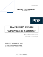 TFE, Le Nom de Famille en Belgique (Notamment Comparaison Avec Le Droit Français)