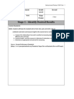 Stage 1 - Identify Desired Results: Title of Unit Grade Level Curriculum Area Time Frame