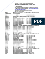 Course Syllabus For BIOL 411