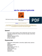 Safety Data For Calcium Hydroxide