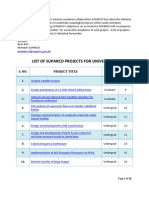 Batch I ListOfProjectsForUniversities