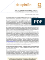 Agua y Minería Hacia Una Política de Mejores Prácticas en El Uso y Protección de Los Recursos Hídricos en Cuencas Con Actividad Minera