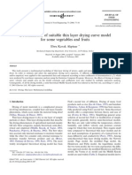 Determination of Suitable Thin Layer Drying Curve Model For Some Vegetables and Fruits