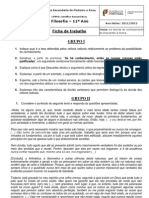 Ficha de Trabalho Sobre As Teorias Do Conhecimento de Descartes e de Hume.