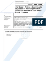 NBR 14489 - Motor Diesel - Analise E Determinacao Dos Gases E Do Material Particulado Emitidos Po