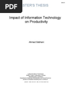 Impact of Information Technology On Productivity: Master'S Thesis